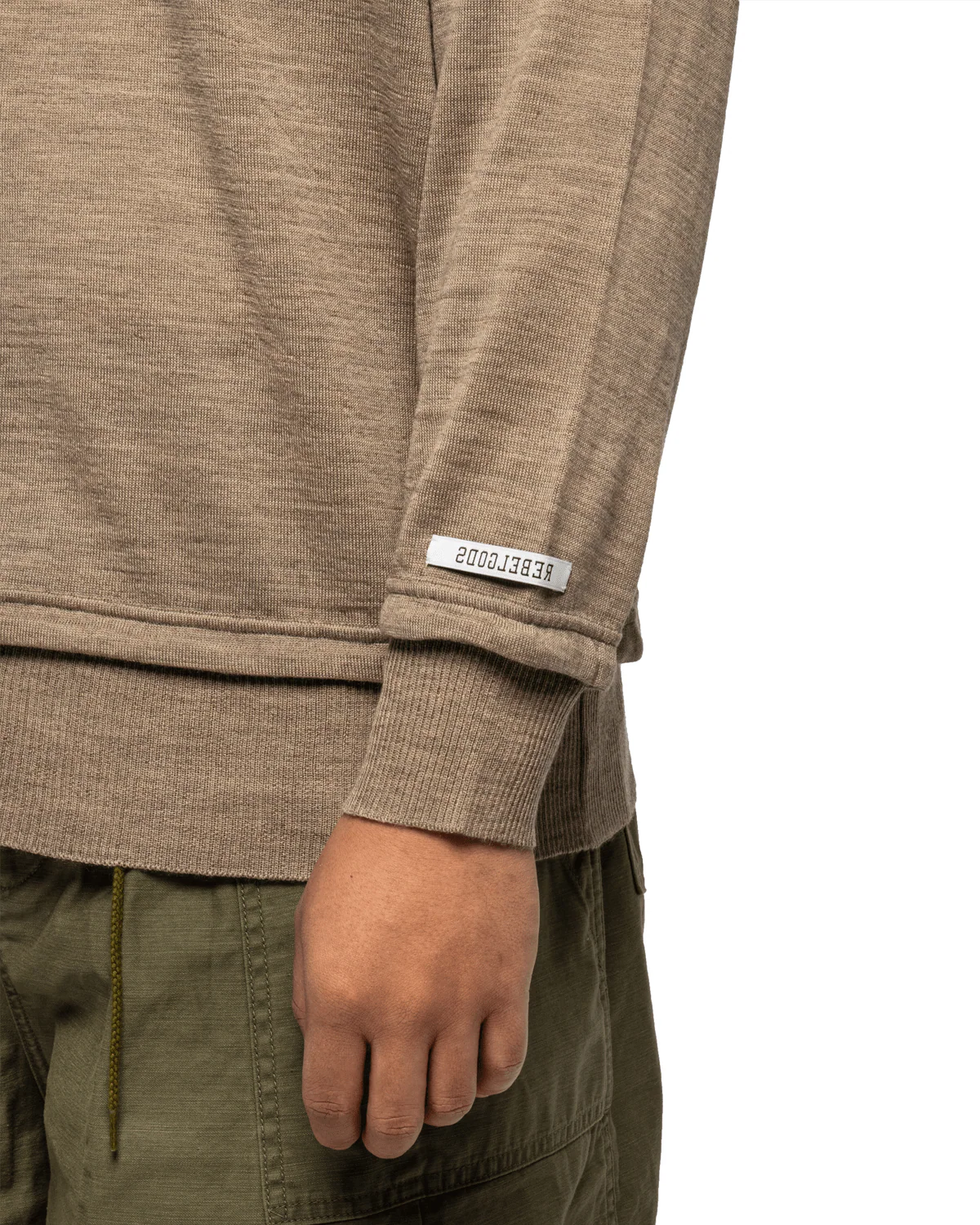Wool Knit Sweater Grey Beige - Image 4