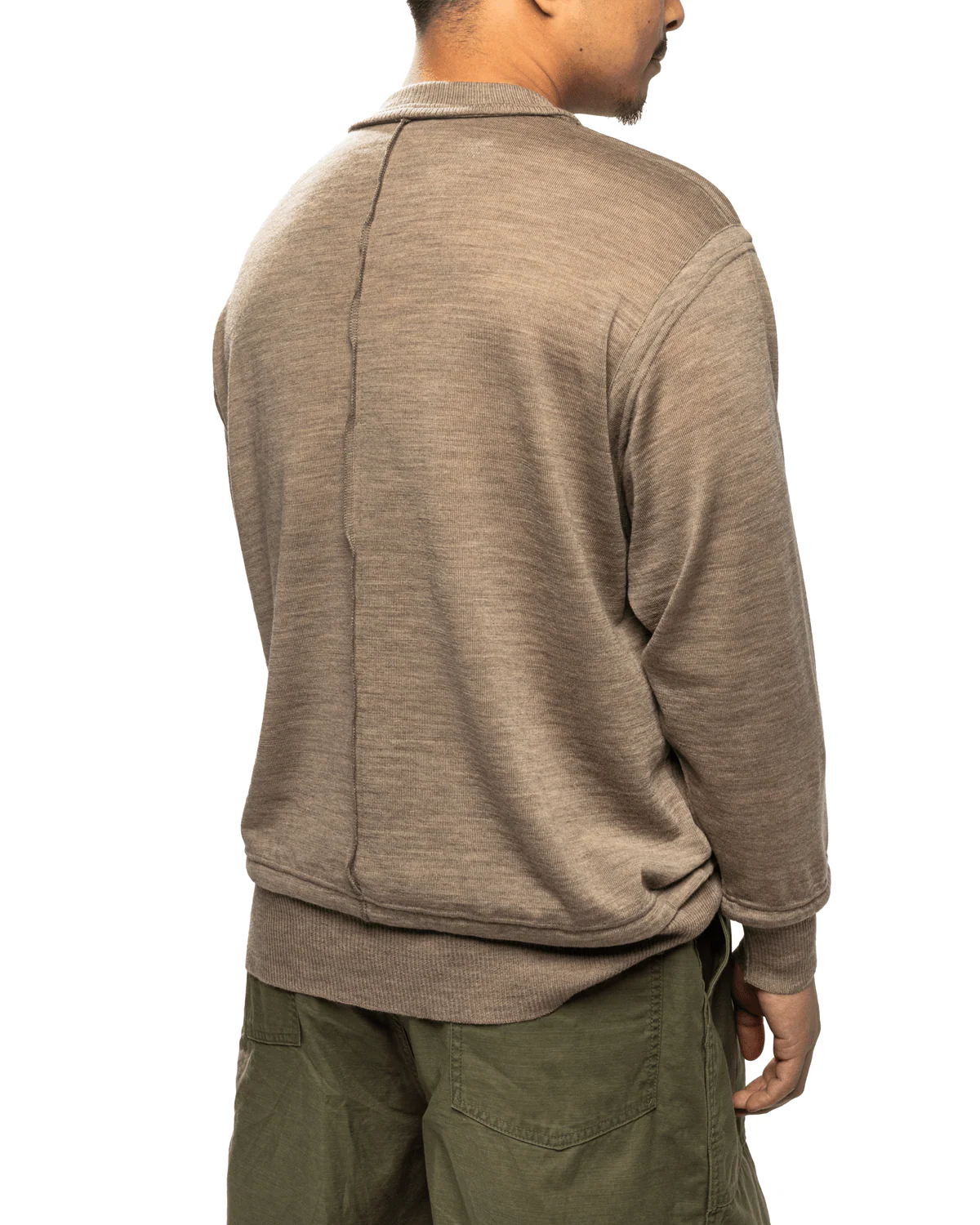 Wool Knit Sweater Grey Beige - Image 5
